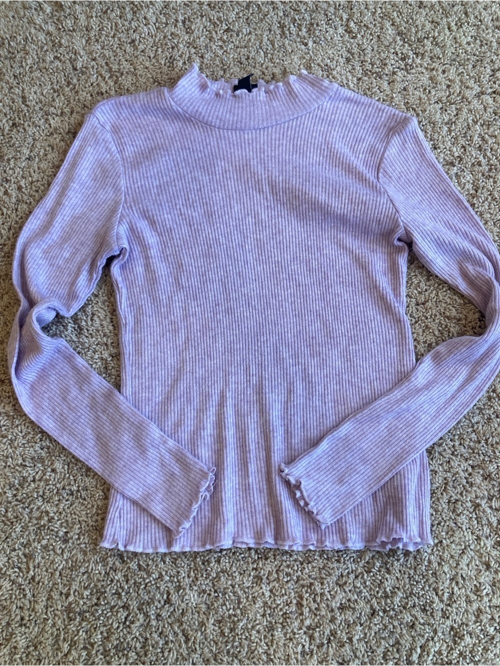 art class Lavender Ribbed Long-Sleeve Mock Neck Top